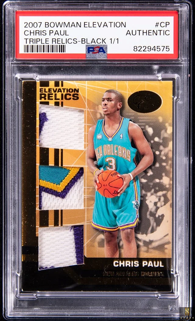 2007-08 Bowman Chris Paul Elevation Triple Relics Black #CP card image