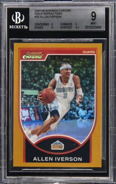 2007-08 Bowman Chrome Allen Iverson Gold Refractor #33 card image
