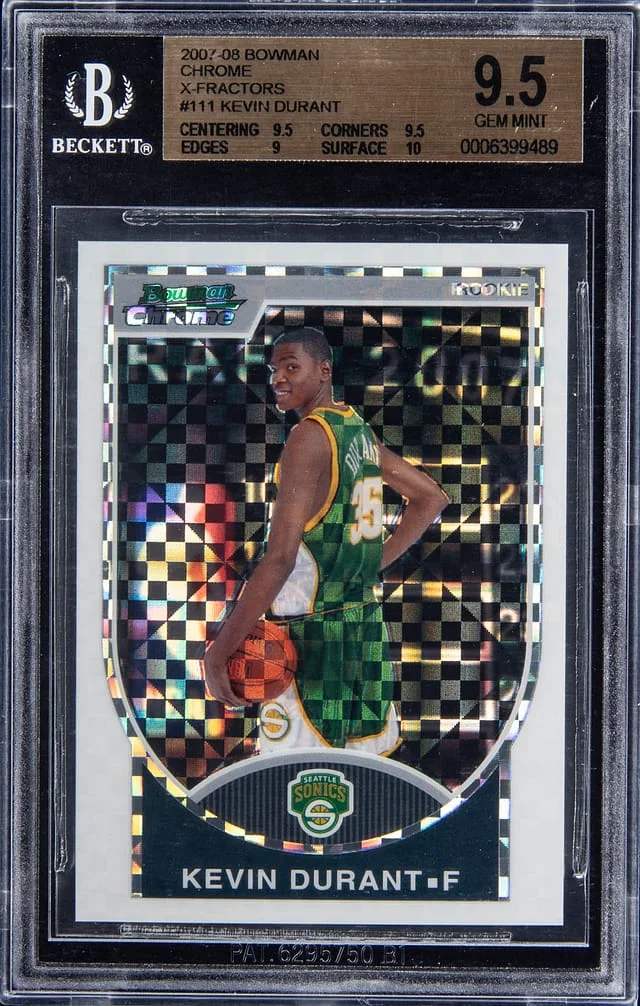 2007-08 Bowman Chrome Kevin Durant X-Fractor #111 card image