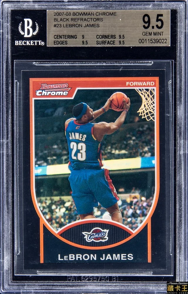 2007-08 Bowman Chrome LeBron James Black Refractor #23 card image
