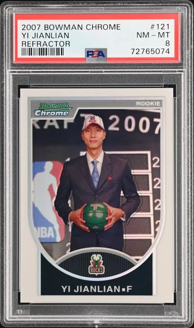 2007-08 Bowman Chrome Yi Jianlian Refractor #121 card image