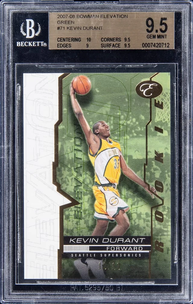 2007-08 Bowman Kevin Durant Elevation Green #71 card image