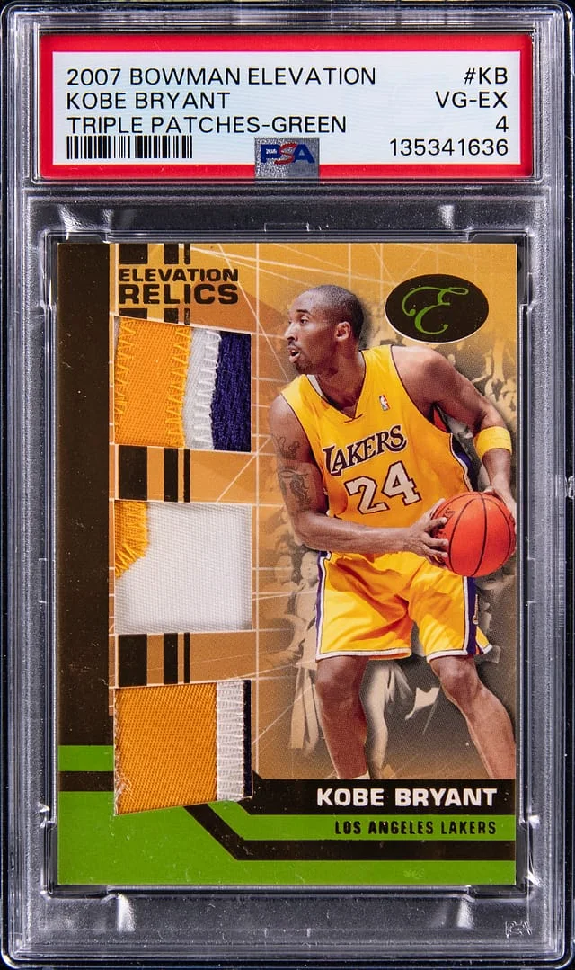 2007-08 Bowman Kobe Bryant Elevation Triple Patches Green #ETP-KB card image