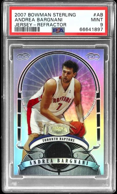 2007-08 Bowman Sterling Andrea Bargnani Jersey Refractor #AB card image