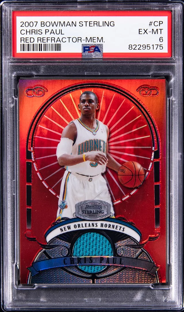 2007-08 Bowman Sterling Chris Paul Red Refractor Memorabilia #CP card image