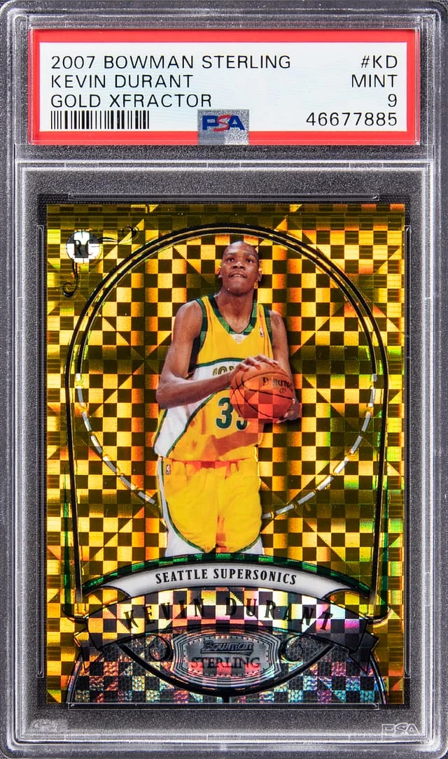2007-08 Bowman Sterling Gold XFractor # Kevin Durant #no-number card image
