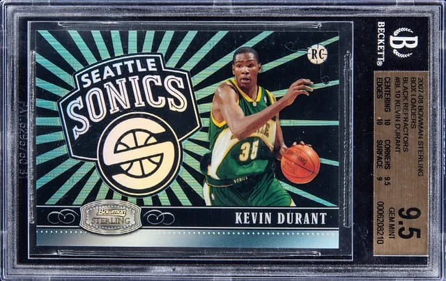 2007-08 Bowman Sterling Kevin Durant Black Refractors #BL10 card image