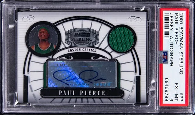 2007-08 Bowman Sterling Paul Pierce Jersey Autograph #PP card image