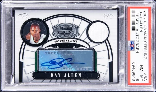 2007-08 Bowman Sterling Ray Allen Jersey Autograph #RA card image