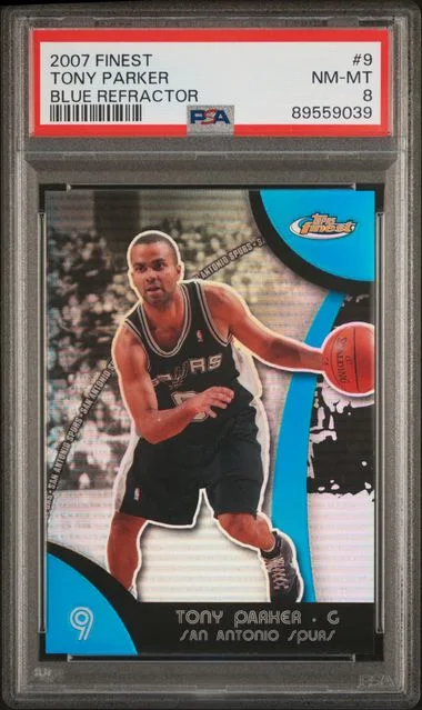 2007-08 Finest Tony Parker Blue Refractor #9 card image