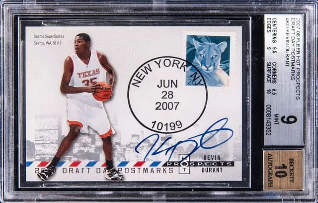 2007-08 Fleer Hot Prospects Kevin Durant Draft Day Postmarks #PM-KD card image