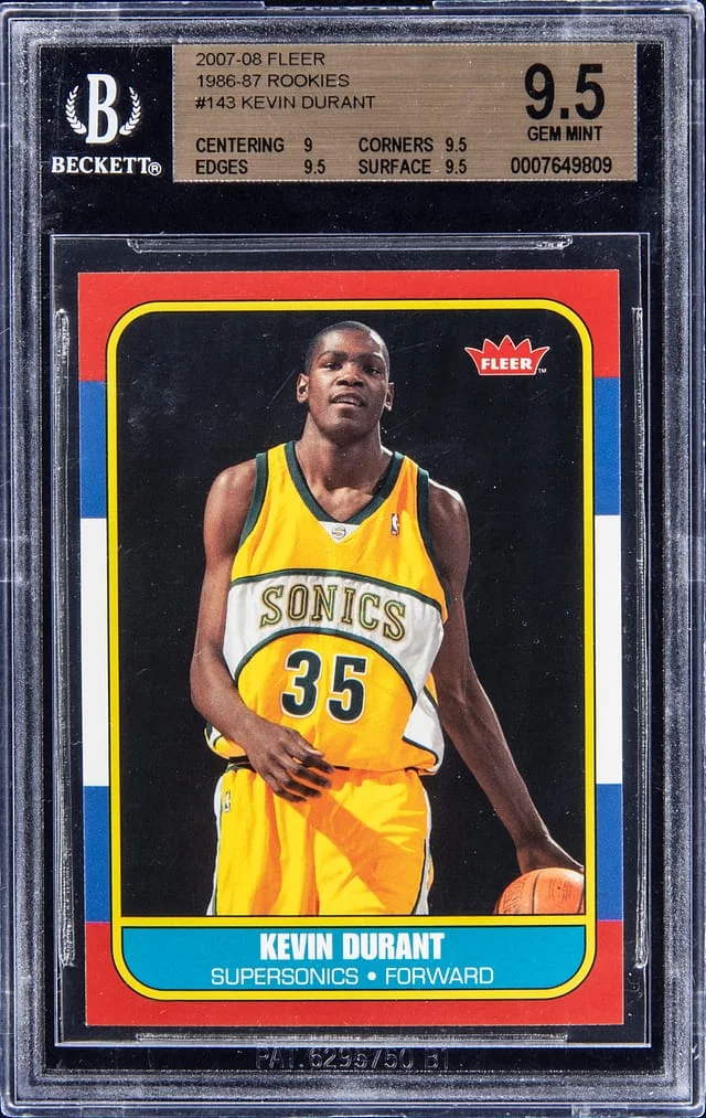 2007-08 Fleer Kevin Durant 1986-87 Rookies #86R-143 card image