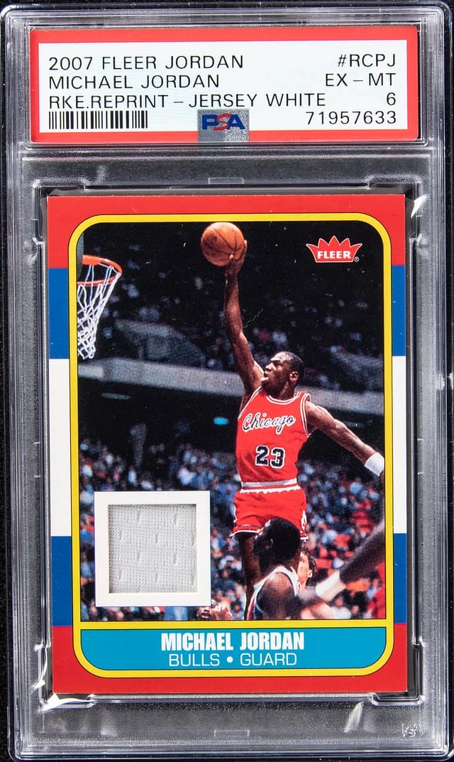 2007-08 Fleer Michael Jordan Reprint Jersey White #RCPJ card image