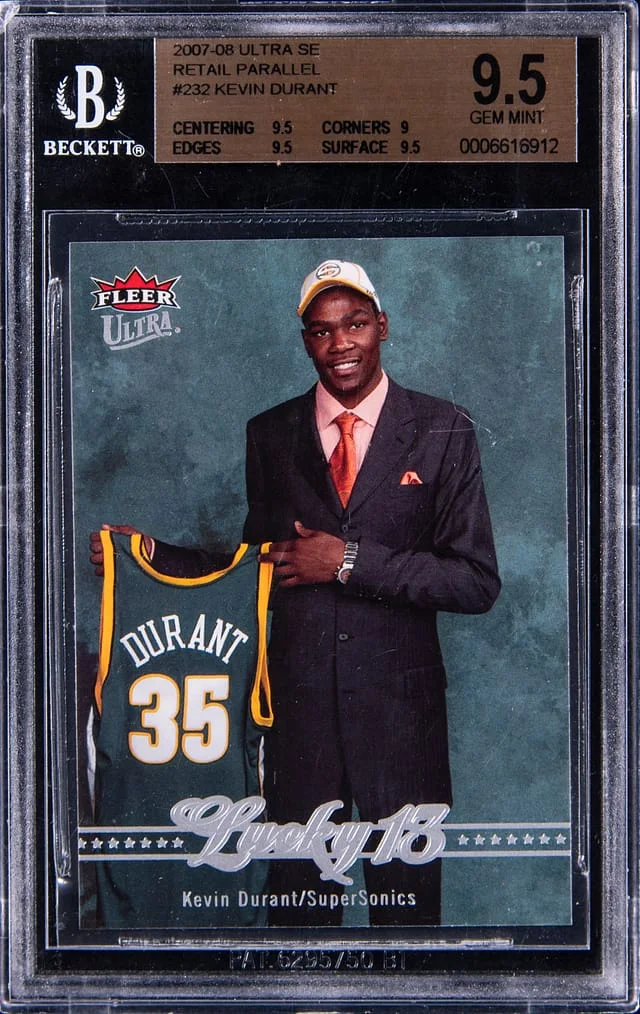 2007-08 Fleer Ultra Kevin Durant Lucky 13 Retail Parallel #232 card image