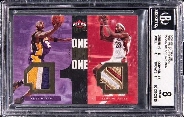 2007-08 Fleer Ultra Kobe Bryant / LeBron James SE One On One Patch #OO-BJ card image