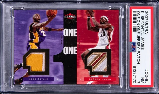 2007-08 Fleer Ultra Kobe Bryant/LeBron James One on One #OO-BJ card image