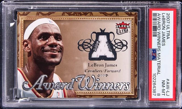 2007-08 Fleer Ultra LeBron James Game-Used Award Winners Material #AW-LJ card image