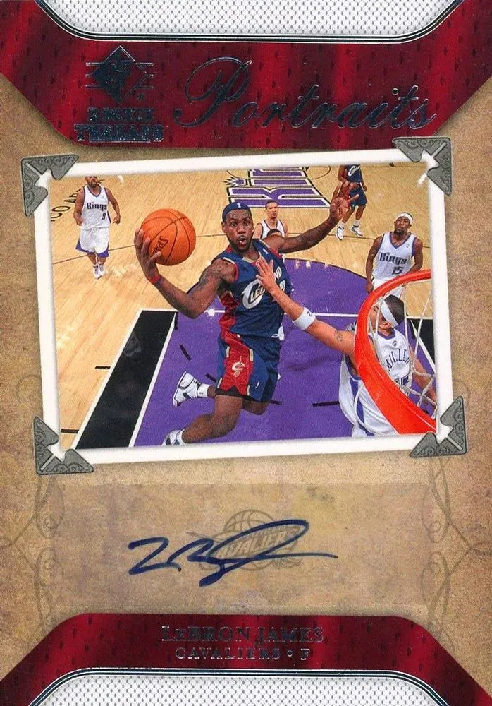 2007-08 SP Rookie Threads Lebron James Portraits Autographs #PO-LJ card image