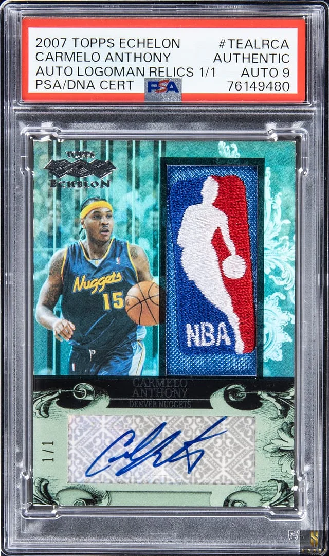 2007-08 Topps Carmelo Anthony Echelon Autograph Logoman Relics #TEALR-CA card image