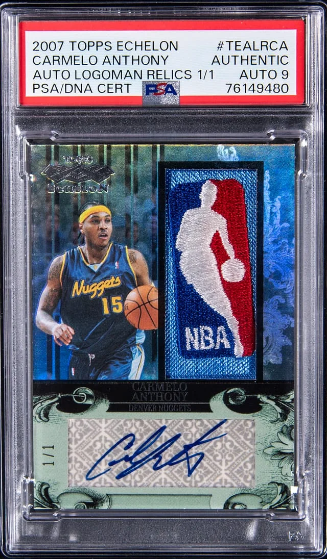 2007-08 Topps Carmelo Anthony Echelon Autograph Logoman Relics #TEALRCA card image