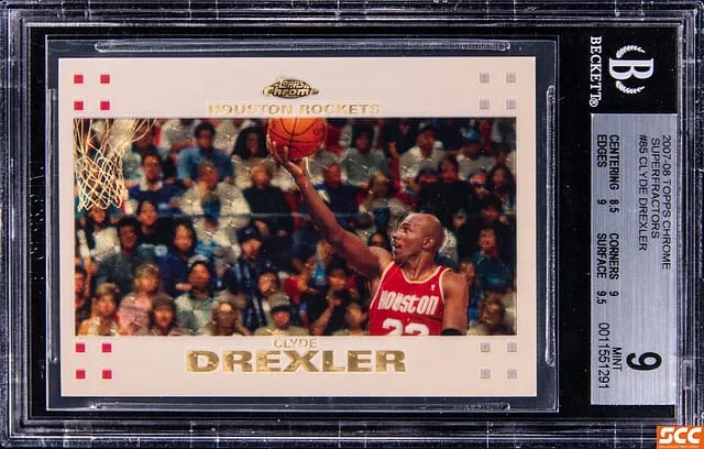 2007-08 Topps Chrome Clyde Drexler SuperFractor #85 card image