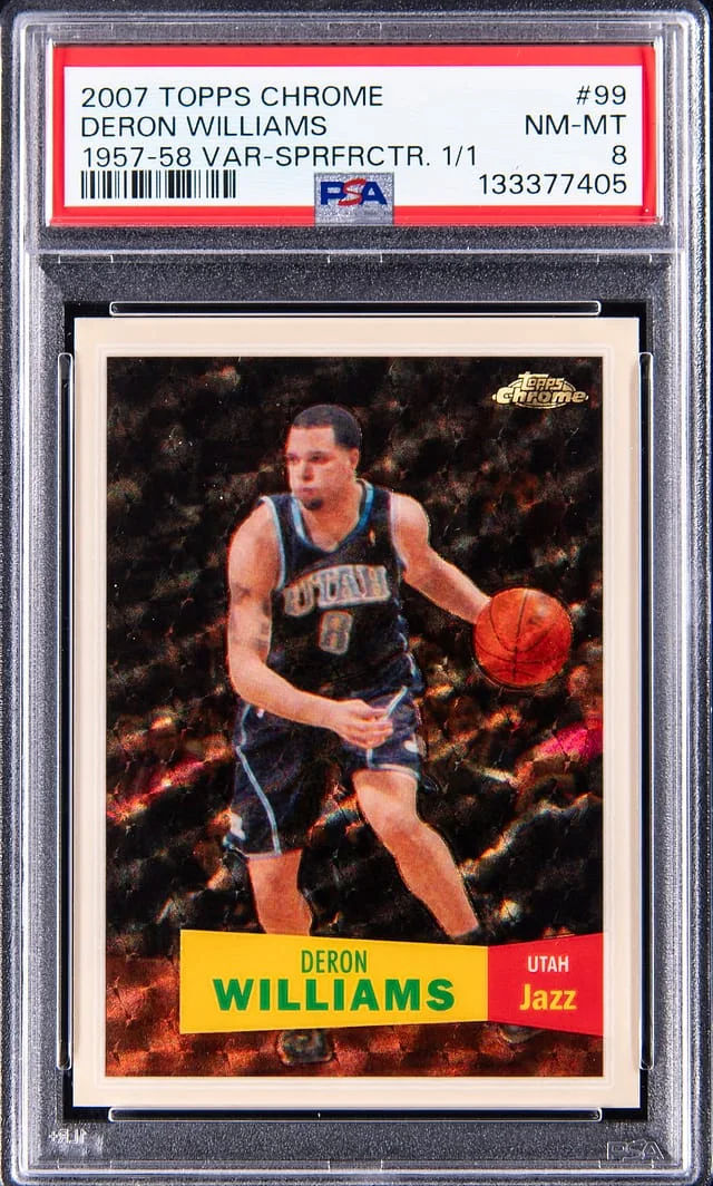 2007-08 Topps Chrome Deron Williams 1957-58 Variation Superfractor #99 card image