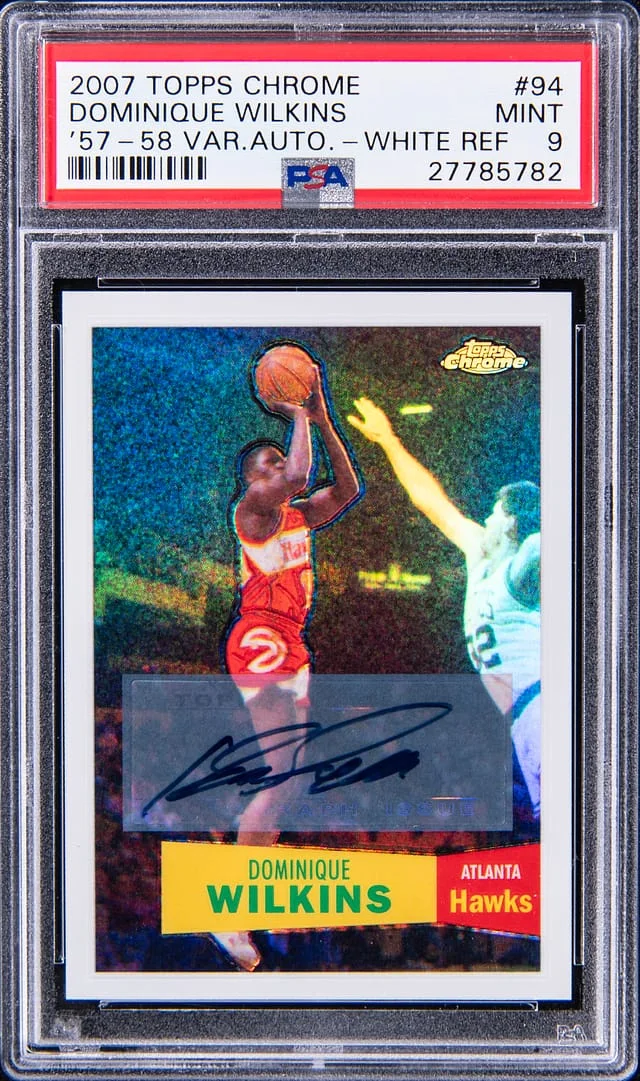 2007-08 Topps Chrome Dominique Wilkins 1957-58 Variation Refractor #94 card image