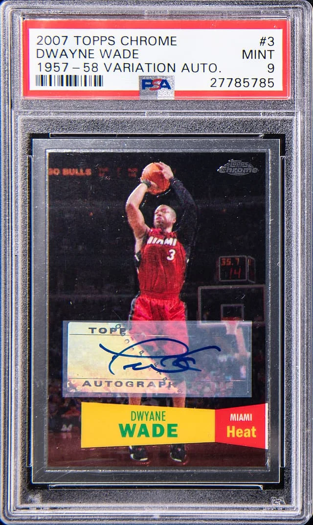 2007-08 Topps Chrome Dwayne wade 57-58 Variation Autograph #3 card image