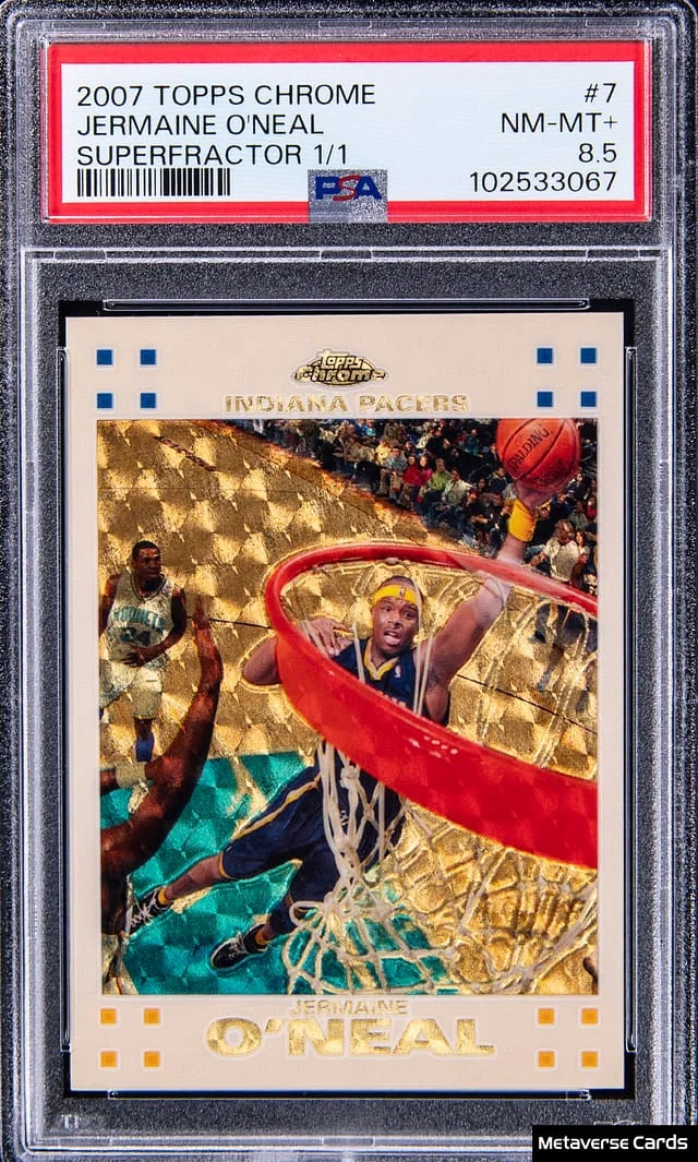 2007-08 Topps Chrome Jermaine O'Neal SuperFractor #7 card image