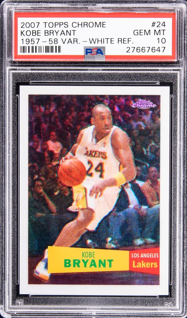 2007-08 Topps Chrome Kobe Bryant 1957-58 Variation White Refractor #24 card image