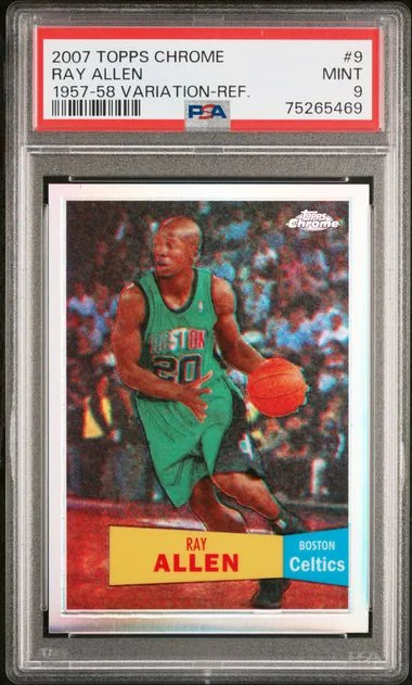 2007-08 Topps Chrome Ray Allen 1957-58 Variation Refractor #9 card image