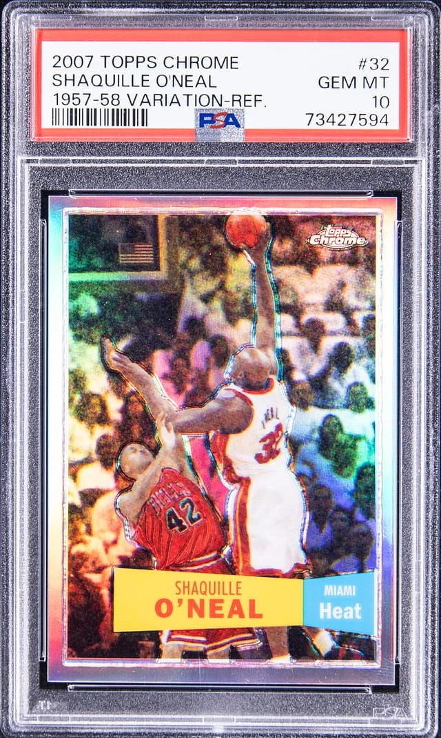 2007-08 Topps Chrome Shaquille O'Neal 1957-58 Variation Refractor #32 card image