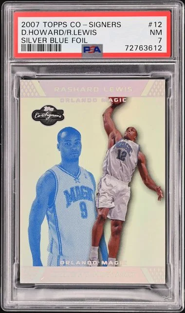2007-08 Topps Dwight Howard/Rashard Lewis Co-Signers Silver Blue Foil #12 card image