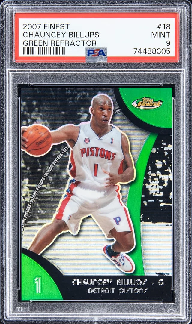 2007-08 Topps Finest Chauncey Billups Green Refractor #18 card image