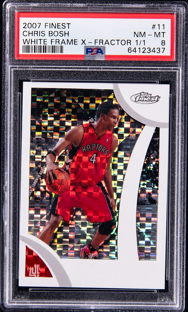 2007-08 Topps Finest Chris Bosh White Frame X-Fractor #11 card image