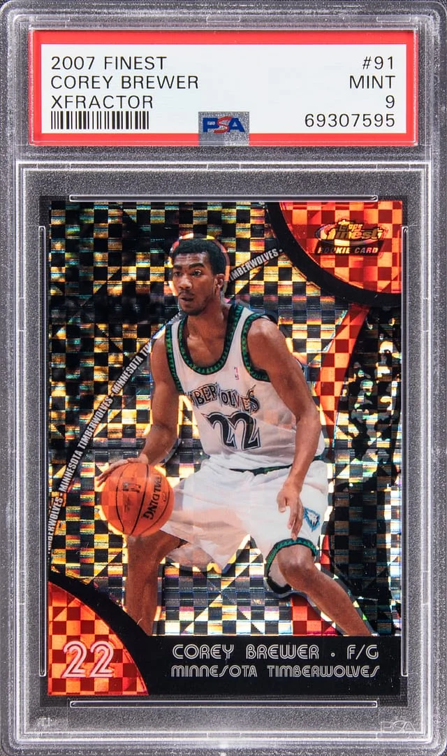 2007-08 Topps Finest Corey Brewer X-Fractor #91 card image