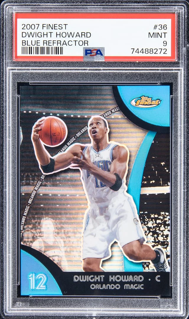 2007-08 Topps Finest Dwight Howard Blue Refractor #36 card image