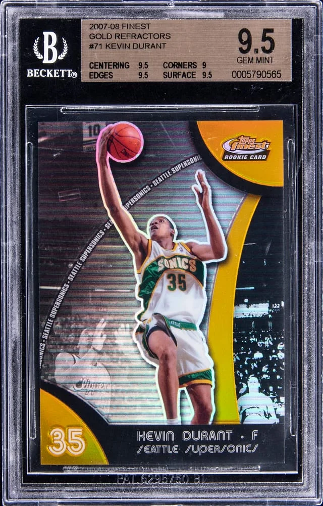 2007-08 Topps Finest Kevin Durant Blue Refractors #71 card image