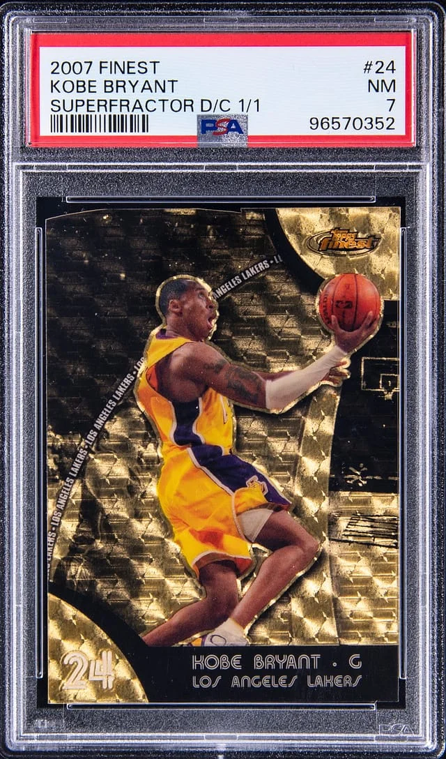 2007-08 Topps Finest Kobe Bryant Die-Cut SuperFractor #24 card image