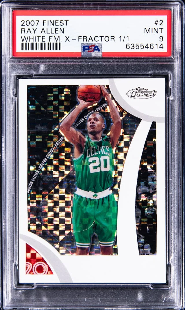 2007-08 Topps Finest Ray Allen Green Refractor #2 card image