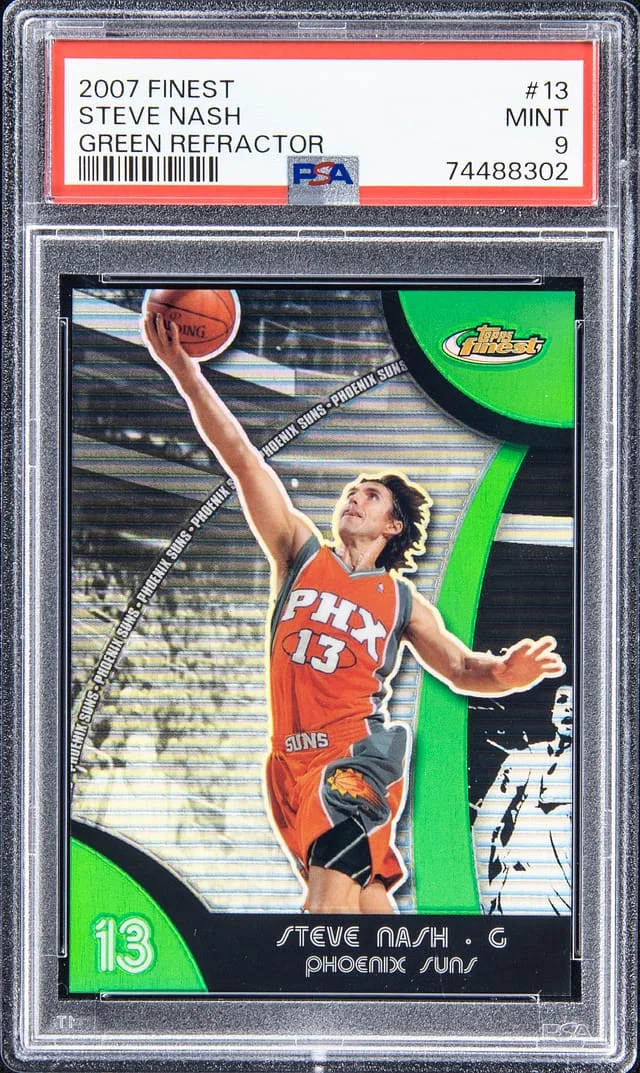 2007-08 Topps Finest Steve Nash Green Refractor #13 card image