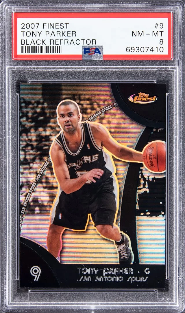 2007-08 Topps Finest Tony Parker Black Refractor #9 card image