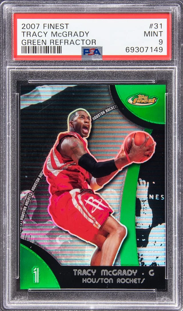 2007-08 Topps Finest Tracy McGrady Blue Refractor #31 card image