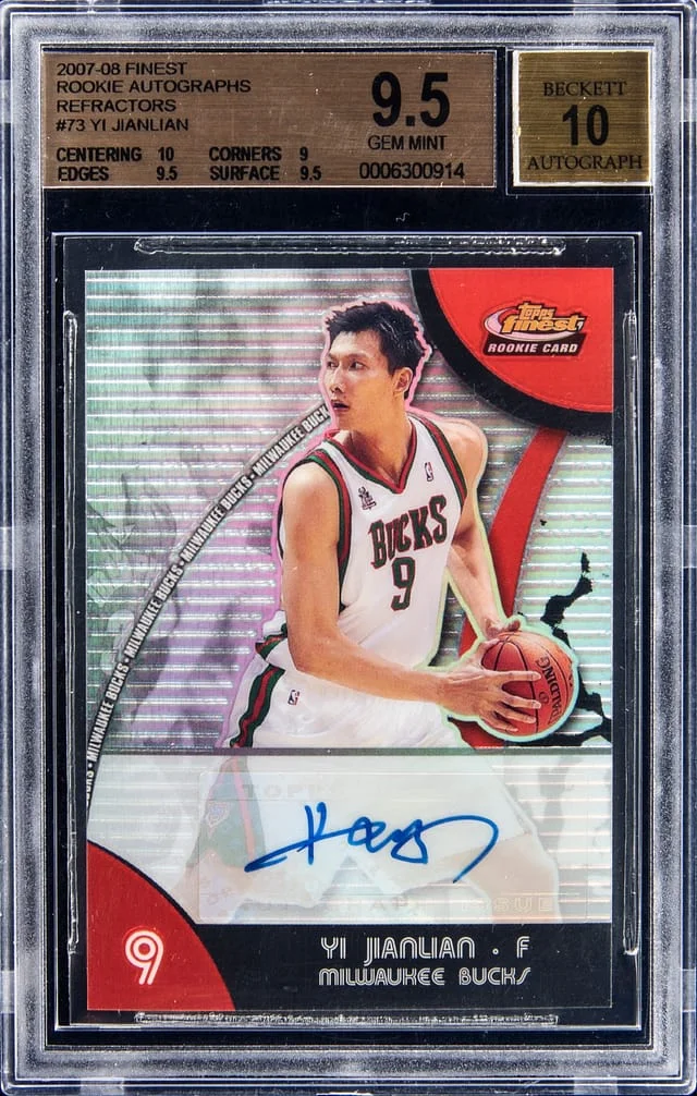 2007-08 Topps Finest Yi Jianlian Autograph Refractor #73 card image