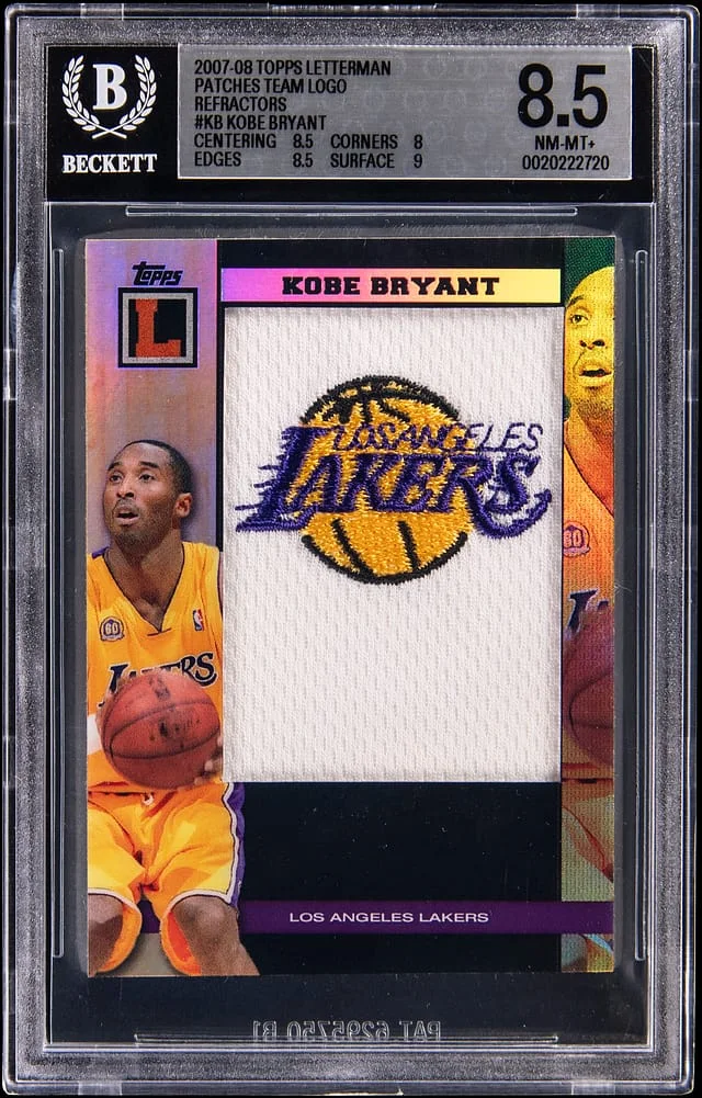 2007-08 Topps Kobe Bryant Letterman Patches Team Logo Refractors #TLP-KB card image