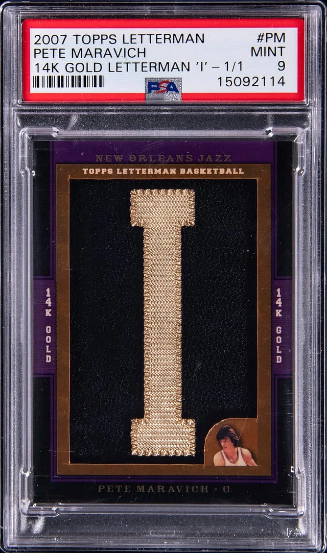 2007-08 Topps Pete Maravich Letterman 14K Gold Letterman A #PM card image