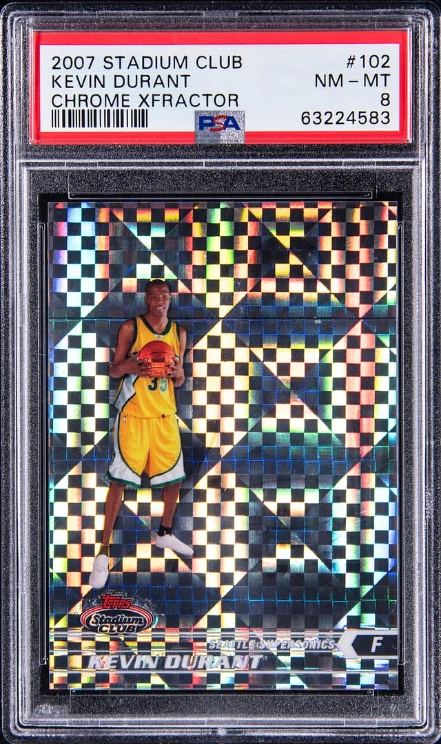 2007-08 Topps Stadium Club Chrome Kevin Durant Xfractor #102 card image