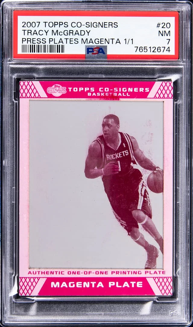 2007-08 Topps Tracy McGrady Co-Signers Press Plate Magenta #20 card image