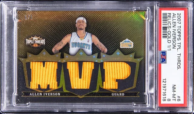 2007-08 Topps Triple Threads Allen Iverson Relics Gold #6 card image
