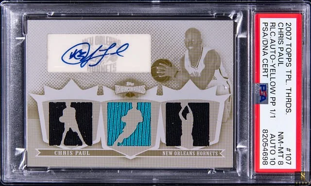 2007-08 Topps Triple Threads Chris Paul Relic Autograph #107 card image